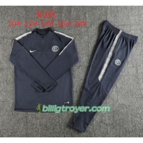 Inter Milan Barn Trenings Collegegenser Set Mørke Grå 2018/19